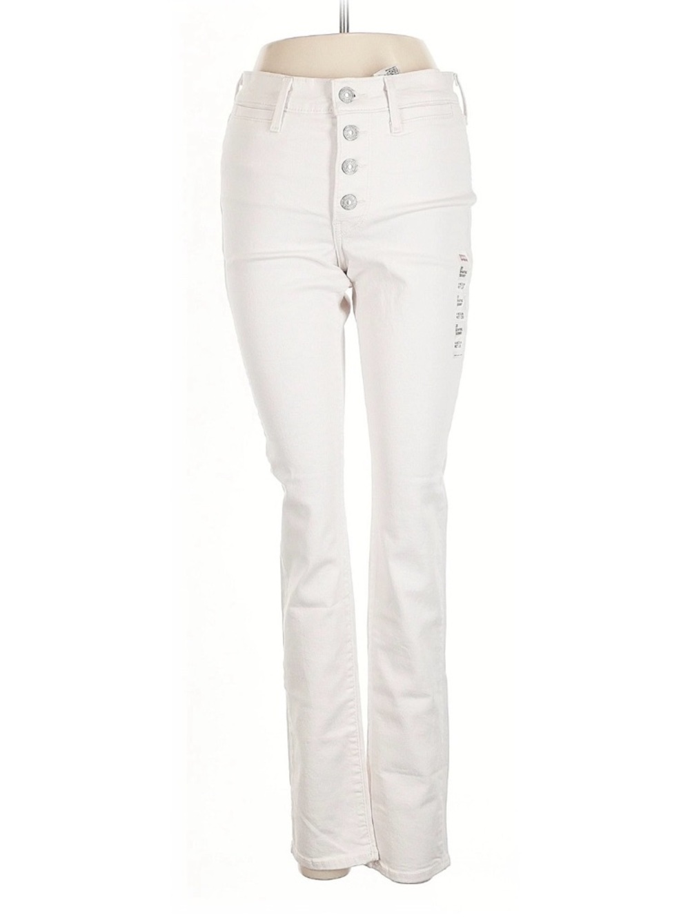 Levi's High-Rise White Button-Fly Jeans